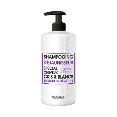 Shampooing déjaunisseur pour cheveux gris et blancs