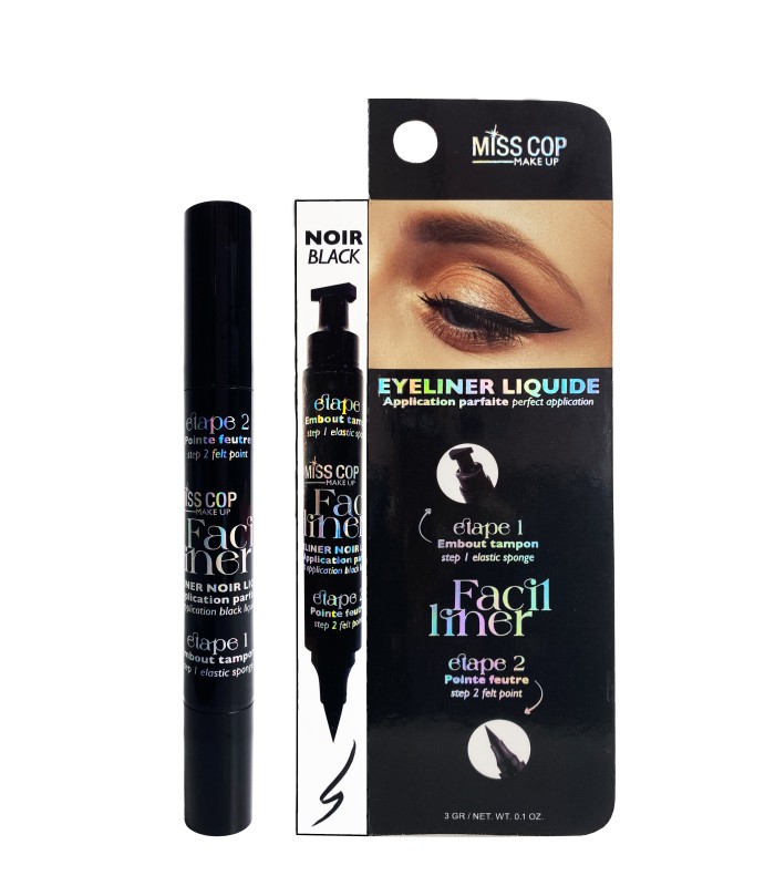 EYELINER LIQUIDE 2 EN 1 NOIR - FACIL LINER